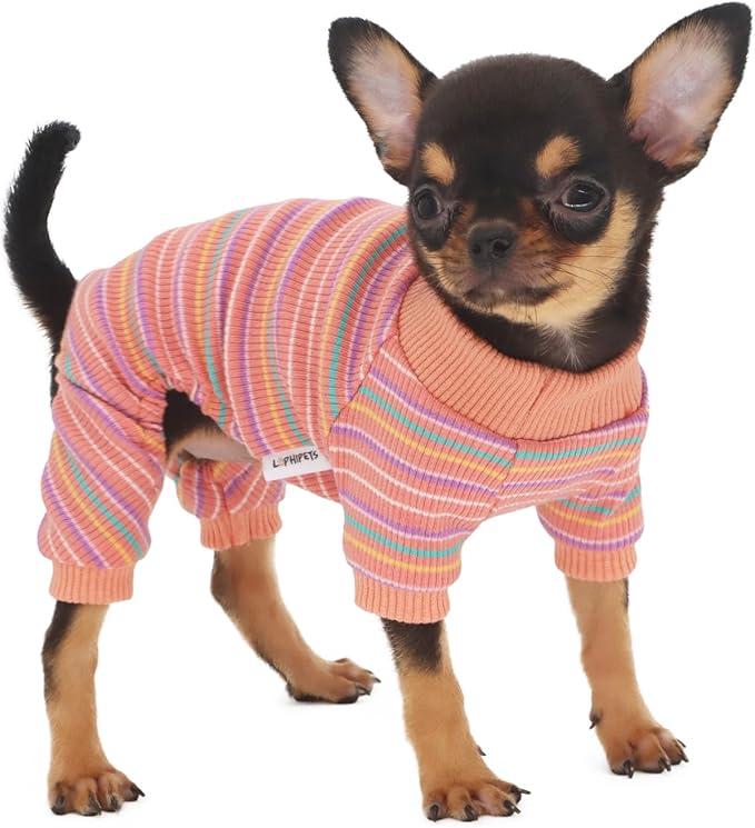 LOPHIPETS Dog Pajama Onesie for Small Teacup Chihuahua Yorkie Puppy Cat Clothes Apparel-Pink/XXS