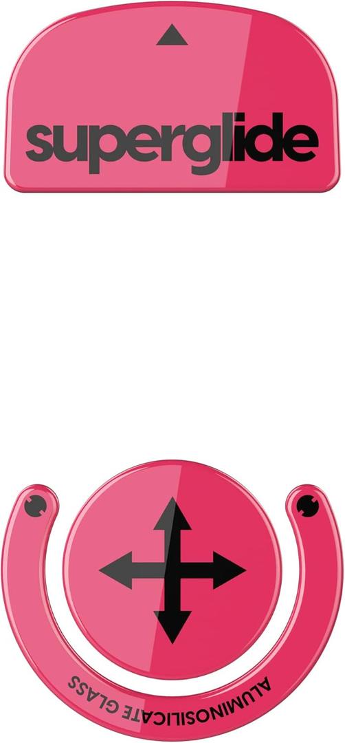 Superglide Glass Mouse Skates - Super Smooth Glide, Polished Round Edge, Super Fast Gaming Mouse Feet with Durable Sole for Logitech G Pro X Superlight1 (Type-S, Magenta)