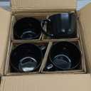 AmorArc 24 oz Soup Mugs with Handles, Jumbo Ceramic Bowls Mugs Set with handles for Coffee Cereal Cappuccino Snacks, Microwave&Dishwasher safe Soup Cups for Meal-Black