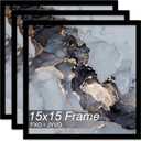 Fxojyvo 15x15 Frame Set of 3, Black Picture Frame for 15 x 15 Square Picture Poster Photo, Light Weight and High Transparent 15 by 15 Frame for Wall - 3 Pack/Black/15 x15