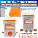 5-Gallon/44 Pounds Automatic Chicken Feeder & Waterer Set(2 Buckets), Chicken Feeder Port & Water Cup No Waste, Rain Proof Poultry Feeder, Avoid Small Animals Suitable for Chicken, Duck, Turkey