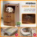 Cat Litter Box Enclosure,Enclosed Litter Boxes Cabinet,Top Entry Litter Box Enclosure,Tall Hiden Litter Furniture,Wood Cat Toilet with Filter and Stairs for Indoor Cats,Dog Proof (Brown) 21.65"L x 16.1"W x 28.7"H