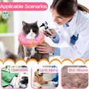 Cat Cone Collar Soft, Cute Cat Donut Collar After Surgery, Adjustable Kitten Recovery Cones to Stop Licking, Lightweight Neck Elizabethan Collars for Cats Kittens (Pink, Medium) (Pink, M)