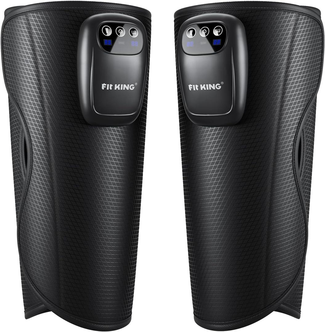 FIT KING Upgraded Cordless Calf Massager for Circulation, Rechargeable Leg Compression Massager for Pain Relief, Relax, Edema & Muscle Recovery, 3 Modes Intensities, Gift for Mom Dad, Athlete