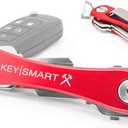 KeySmart Rugged - Multitool Key Holder for Keychain w/Bottle Opener and Pocket Clip, Key Organizer for Key Chain, EDC Keychains, Key Ring for Car Fobs Key Chains, Expandable (Up to 14 Keys, Red)