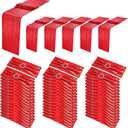 54 Pieces of Red Sequin Chair Ribbons and Table Runners, 48 Sequin Chair Bows, 6 Glitter Table Runners, Suitable for Wedding Parties Birthday Meeting Events Decorations (Red)