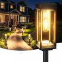 4 Pack Tall Solar Pathway Lights Outdoor, Bright Solar Powered Garden Lights Waterproof, Auto On/Off, Up to 15Hrs Outdoor Light for Path Yard Walkway Driveway Patio Lawn Decor Landscape