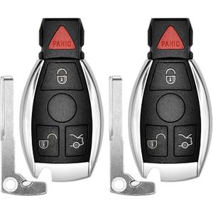 Key Fob Replacement for 1997-2014 Mercedes Benz C CL E GL ML R S Class/ 97-14 Sprinter 300 SL Series Car Keyless Entry Remote Control, IYZ3312 IYZDC, 4 Buttons, 2Pcs