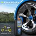 Cordless Car Tire Inflator Air Pump - 180 PSI Portable Air Compressor with 9000mah Rechargeable Battery for Motorcycles Bicycles Sports Balls (Black)