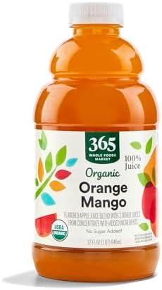 365 by Whole Foods Market Organic Orange Mango Juice, 32 FZ Pack of 4 By 03/19/2026