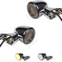 Chrome Switchback Front Bullet LED Turn Signals Lights Motorcycle Running Light Amber Blinkers for Harley Road Glide Trike CVO Limited FLHTCUTG Tri Glide