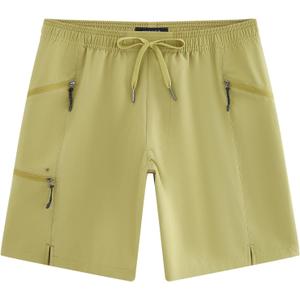 maamgic Mens Swim Trunks 9 Inch Unlined Board Shorts with Zipper Pockets (Green, M)