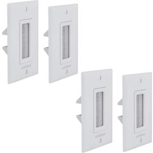 ECHOGEAR Wall Brush Plate 2 Pack for Hiding Up to 8 Low Voltage Cables - Sturdy Brushes with Cable Catching Design - Ideal Cable Pass Through for Wall Mounted TVs