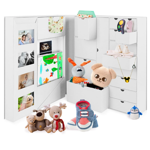 Baby Keepsake Box - Baby Memory Box - Baby Boy Girl Keepsake Box Tins Memory Box Pregnancy Baby Bubbs Storage Box Baby First Year Box Library Baby All-in-One Organizer