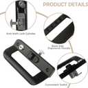 Sliding Door Handle Set 5-5/8 Inch Hole spacing, Full Replacement Patio Sliding Door Handle Set with Mortise Lock & Key, Front and Back Side Replacement Handle Lock Set -Black