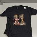 11th Birthday Girl Pink Coquette Bow Leopard 11 Year Old TShirt,S