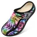 LeIsfIt Slippers for Women Extra Wide House Slippers Elderly Slip on House Shoes Non-Slip Indoor Outdoor Slipper Adjustable for Diabetic Swollen Feet Multi Size 8