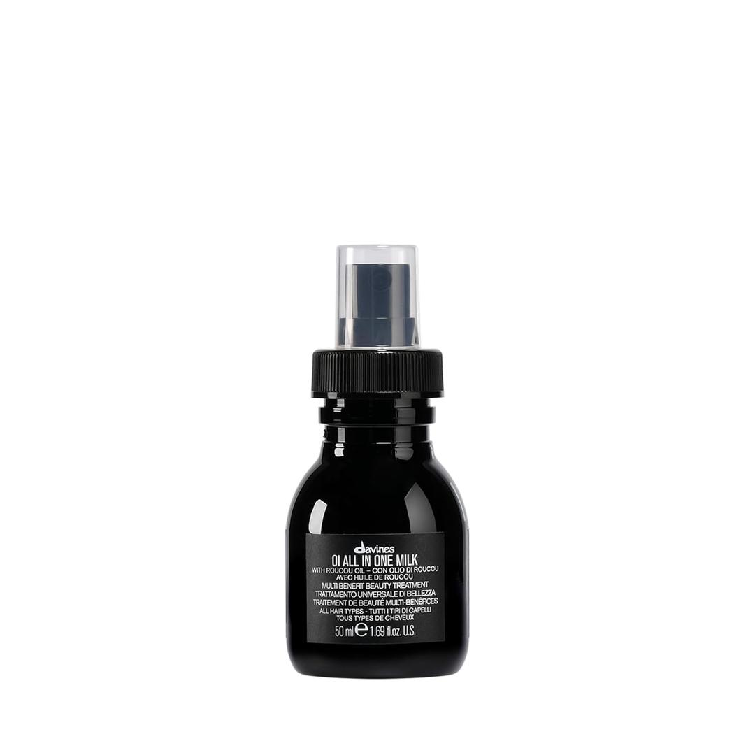 Davines OI All In One Milk, Hair Leave-in Conditioner Multi-Function Spray Treatment - Detangles, Controls Frizz & Heat Protectant - Weightless Antioxidant Roucou Oil Formula