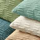 Kevin Textile 14x36 Inch Long Lumbar Pillow Cover 1 Pack Soft Plush Stripe Decorative Rectangle Cushion Elegant Double-Sided Corduroy Texture Pillow for Couch Sofa Chair Bed Home Decor, Cream White