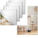 4 Pack Shatterproof Acrylic Mirrors Tiles Self Adhesive Wall Mirror Stickers Unbreakable Plastic Full Length Mirror Sheets Decors for Home Bathroom Bedroom Gym Door Wardrobe Use, 8 x 8 Inches