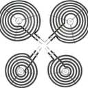 WB30M1 WB30M2 Electric Stove Burner Replacement 4Packs,Includes 2 WB30M1 (6") and 2 WB30M2 (8")-By MIFLUS,Compatible for G-E Hot-point Ken-more Range Stove Electric Burner