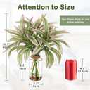 Faux Greenery Stems in Vase Dracaena Aritificial Plant in Glass Vase with Faux Water & Stones 15.7" Small Potted Plants Arrangement Centerpieces for Farmhouse Kitchen Dinner Tables Greenery Decor