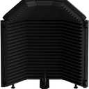 XTUGA Recording Microphone Isolation Shield High Density Absorbent Foam to Filter Vocal,Top Enclosed Foldable Soundproof Cover for Condenser Microphone Recording Equipment MIS01