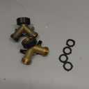 Twinkle Star 2 Pack Garden Hose Splitter 2 Way, Heavy Duty Brass Connector Tap Splitter, Y Connector Brass Garden Hose Adapter with 2 Valves