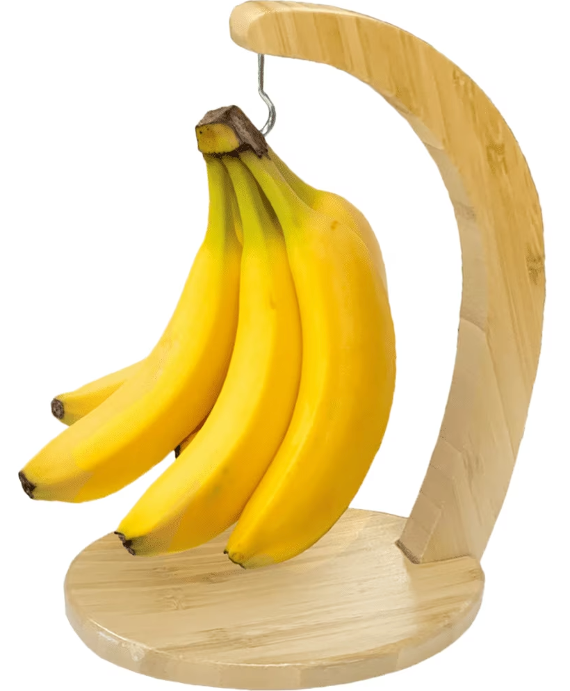 Bamboo Fruit Hanger Banana Holder Stand Modern Banana Keeper Banana Storage Stand Kitchen Hanger