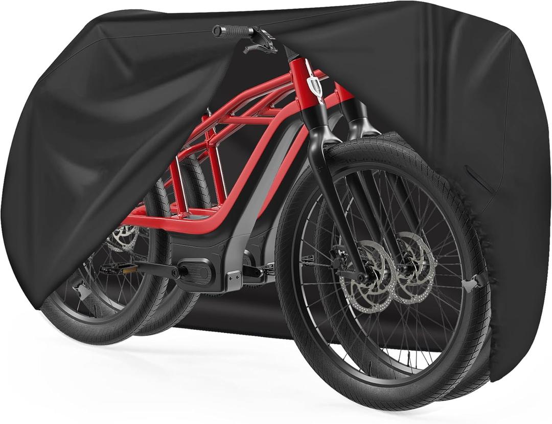 Zettum Bike Cover for 2 Bikes - 600D Bike Covers Outdoor Storage Waterproof & Heavy Duty, Bicycle Cover for 2 eBike, Mountain Bike, Road Bike, Hybrid Bike, Beach Cruiser Bike, Scooter and More (1) Basic - Stationary)