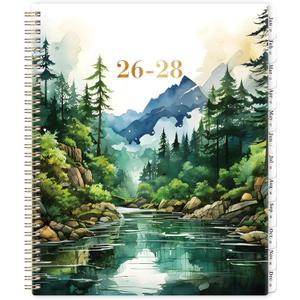 2026-2028 Monthly Planner, 2 Year Monthly Planner 2026-2028, July 2026 - June 2028 Planner with 24 Monthly Tabs, Holidays, Motivational quotes, 9" x 11", Forest Landscape