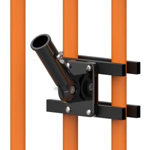 Heavy Duty Flagpole Mount Bracket for Balcony Railing,Flag Pole Mount Adjustable for Porch & Fence Rail,Flagpole Mount for both round and square railing,Strong and Rust Free,for 1 inch flagpoleblack