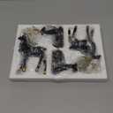 Thyle 4 Pcs Christmas Reindeer Decor Small Resin Standing Sitting Deer Figurine Mini Reindeer Christmas Table Decoration for Home Indoor Xmas Holiday Small Statue Rustic Table Decor(Black, Gold)