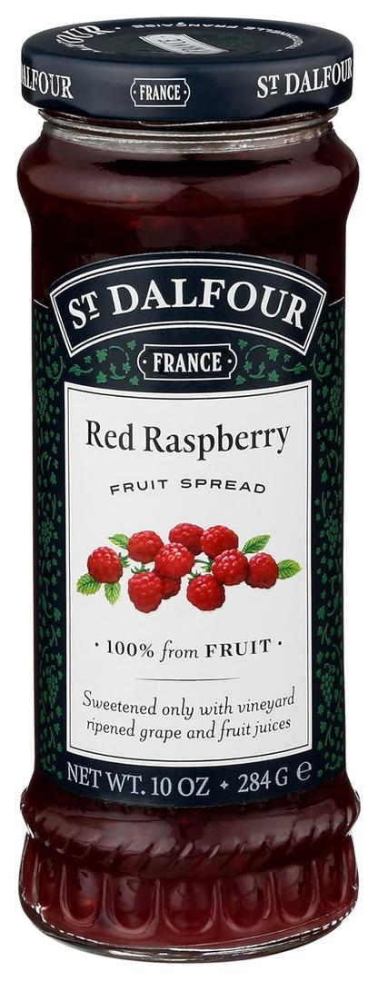 St. Dalfour Red Raspberry Fruit Spread - 10oz - 100% from Fruit, No Artificial Ingredients, Non-GMO, No Cane Sugars, All Natural, Made in France, BB Date: 01/ 16/2028