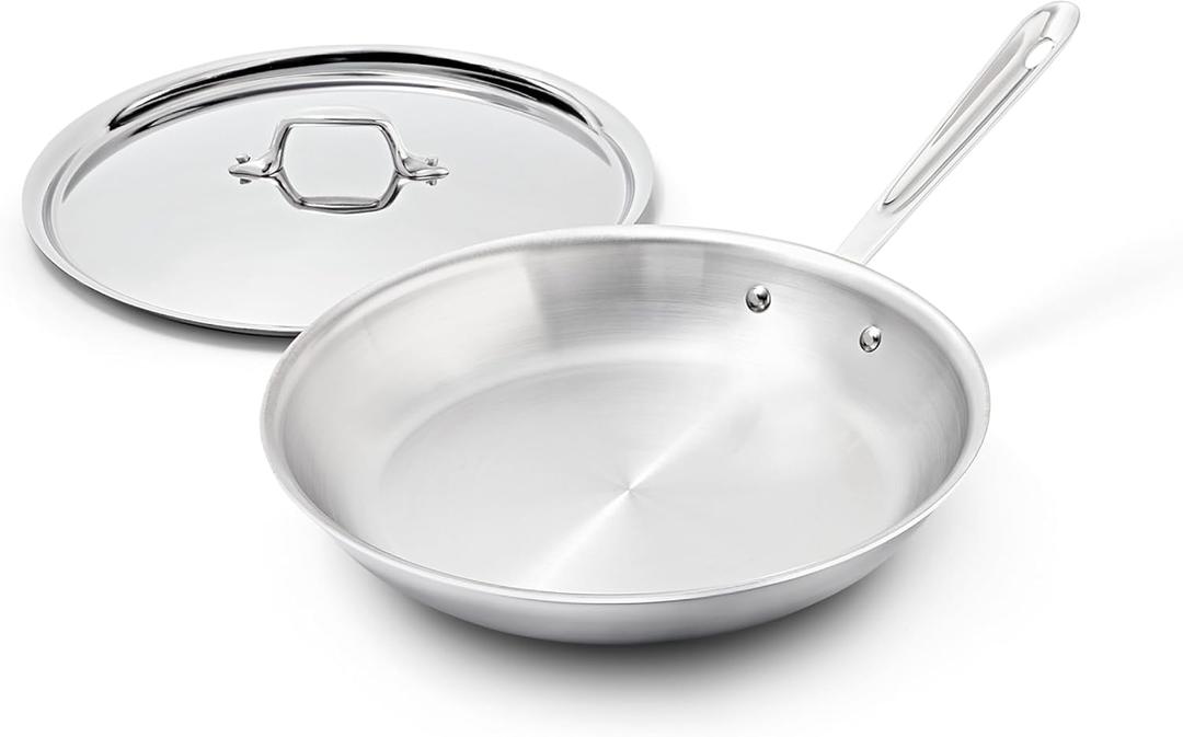 All-Clad D3® Stainless Steel 12" Fry Pan with Lid, Made in the USA
The Original Bonded Professional Cookware, Omelets Pan, Induction Compatible, Oven Safe up to 600F