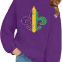 New Orleans Sweatshirts Kids Boys Girls Fat Tuesday Carnival Shirt New Orleans Long Sleeve Pullover Tops, 10-12 Years