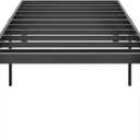 20 Inch Twin XL Size Bed Frame, No Box Spring Needed, Heavy Duty Black Metal Platform Mattress Foundation with Steel Slats, Non-Slip Noise Free Easy Assembly, Large Storage