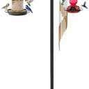 FEED GARDEN [Upgrade Version 92 Inch Three Shepherd Hooks for Outdoor,Bird Feeder Pole with 5 Prong Base, Adjustable Shepard Hooks for Hanging Plant, Solar Lanterns, Wind Chimes, 1 Pack