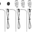 Meat Probe Kit for Masterbulit Gravity Series 560/800/1050 XL Digital Charcoal Grill and Smoker, Meat Thermometers with Clips and Gormmet 2-Pack
