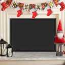 CADARA Fireplace Blocker Blanket Stops Heat Loss, Magnetic Fireplace Draft Stopper, Indoor Fire Place Draft Cover with Hook and Loop Tapes, Cold Air Blocker Save Energy, Black 42" W x 28" H