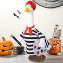 Talltalk Halloween French Artist Goose Outfit Clothes for 23" High Cement or Plastic Goose Lawn Clothing Porch Garden Costume for Porch Yard Lawn Patio Outdoor Statue Art