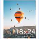 JCJMY 18x24 Picture Frame with 16x20 Mat, Display Photo 16x20 with Mat or 18 x 24 Without Mat, Wall Hanging Large 18 by 24 Poster Frame with Plexiglass, White