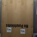 No Pawblems Free Standing Dog Gate with Door, 36'' Tall Foldable Dog Fence for Indoor & Outdoor, Up to 104 Inch Extra Wide Puppy Gate for Stairs, Hallways, Doorways, Deck, Yard (White, 4 Panels)