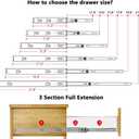 10 Inch Drawer Slides, Plusmart Drawer Slide Glides Ball Bearing Full Extensin Cabinet Slides, 3 Folds, 150LB, 2 Pairs