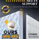3 Inch Ultra-Fluffy Memory Foam Mattress Topper Queen for Back Pain, Soft Comfy Pillow Top Queen Mattress Topper with 4X Support, Mattress Pad with Breathable Air Mesh Sides, 6-21'' Deep Pocket
