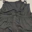 Women's Adjustable Spaghetti Strap Tank Tops Sleeveless Peplum Summer Cami Shirt (Black, L)