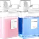 VOTLEVT 64OZ Liquid Laundry Detergent Dispenser, Laundry Soap Dispenser, Clear Plastic Fabric Softener Holder and Container, Laundry Room Organization and Storage, 2 Pack