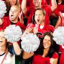4Pcs Metallic Cheerleading Pom Poms, Creatiee 2 Pair Cheerleader Cheering Squad Pompoms for School Sports Dance Games Team Spirit Cheer