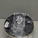 PLASTICPRO Angled Plastic Bowls Disposable Large Plastic Black Serving Bowls with Gold Rim for Party for Appetizer Salads Pack of 4