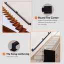 RECTOO 2FT Square Stair Railing Indoor, Black Wall Mount Handrail for Staircase, 440lbs Load Capacity Non-Slip Metal Handrail, Heavy-Duty Carbon Steel Grab Bar for Steps and Porch